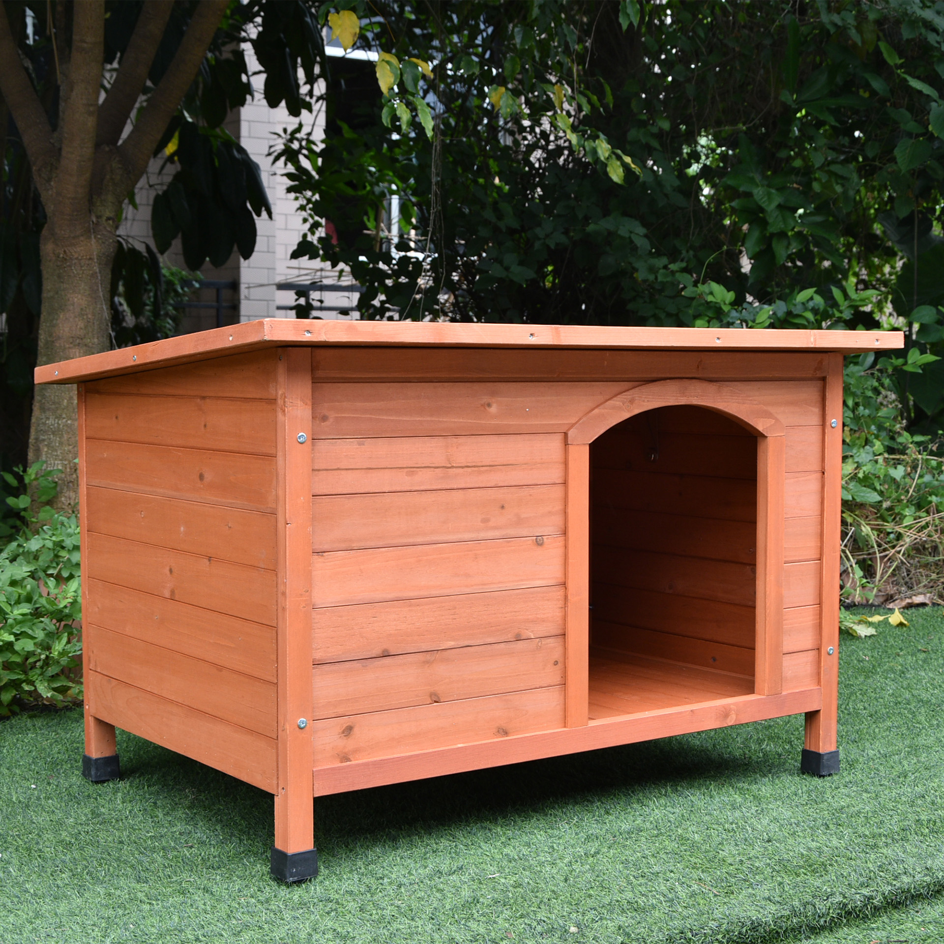 Casota Rústica De Madeira Para Cão 104X70X66CM NATURAL HOUSE