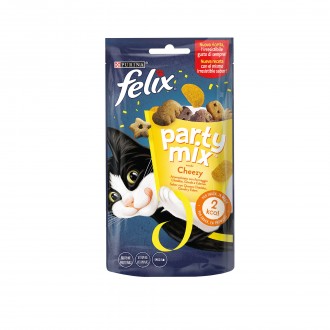 SNACK P/GATO ADULTO PARTY MIX QUEIJO 60 GR