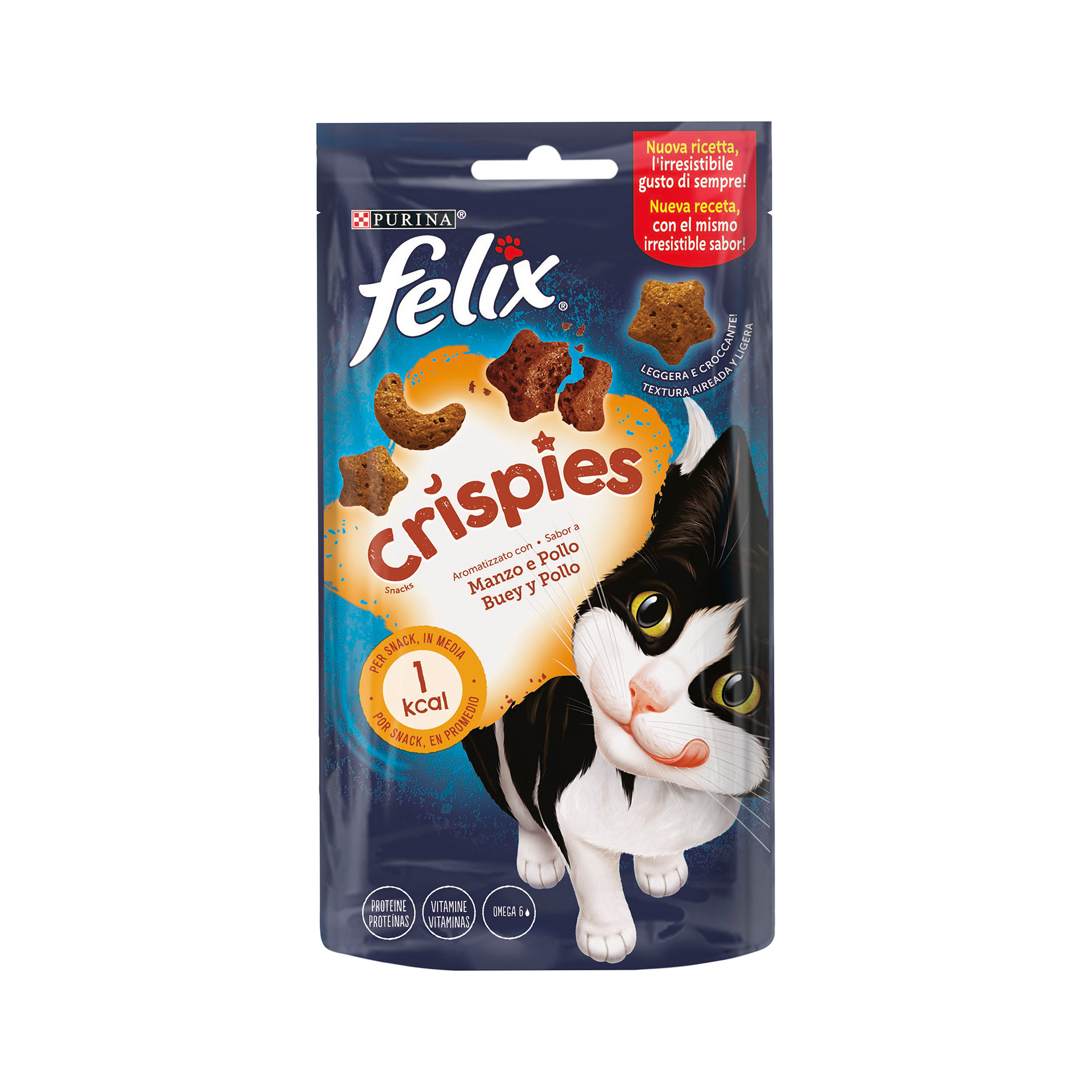 Snack Para Gat Adult Crspies Vac/Galinh 45 G FELIX