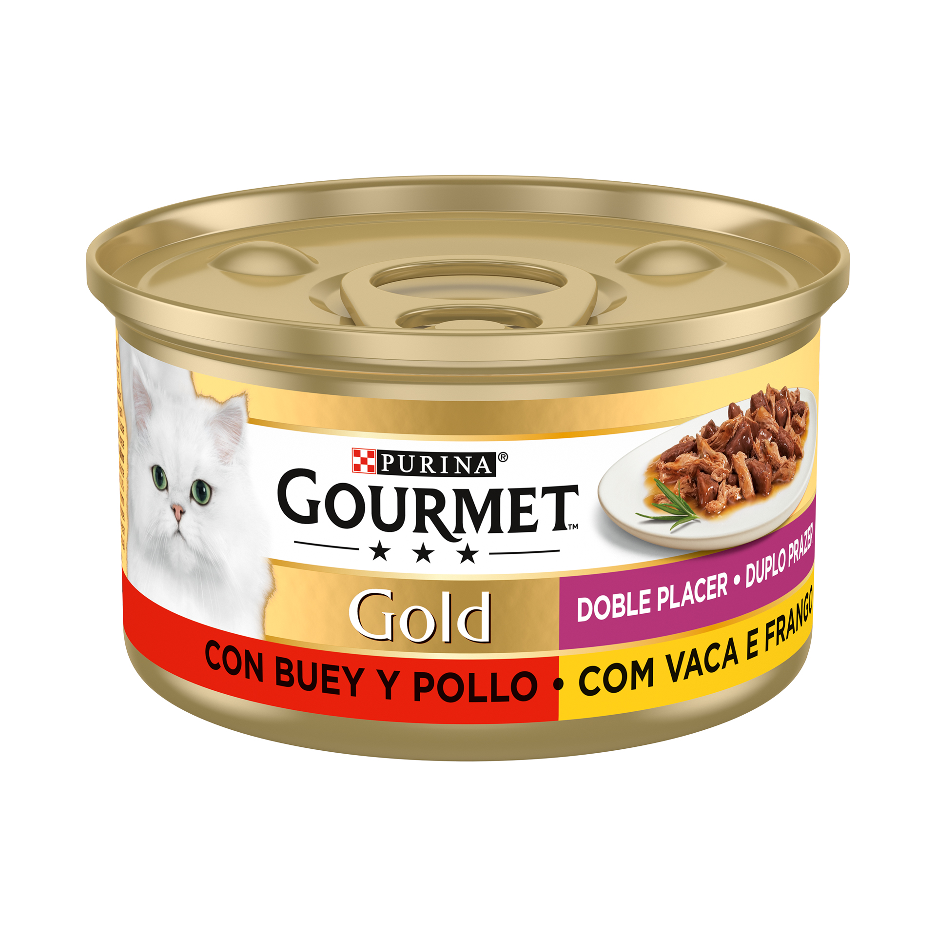 Alimento Húmido Gato Vaca Frango 85 G GOURMET GOLD