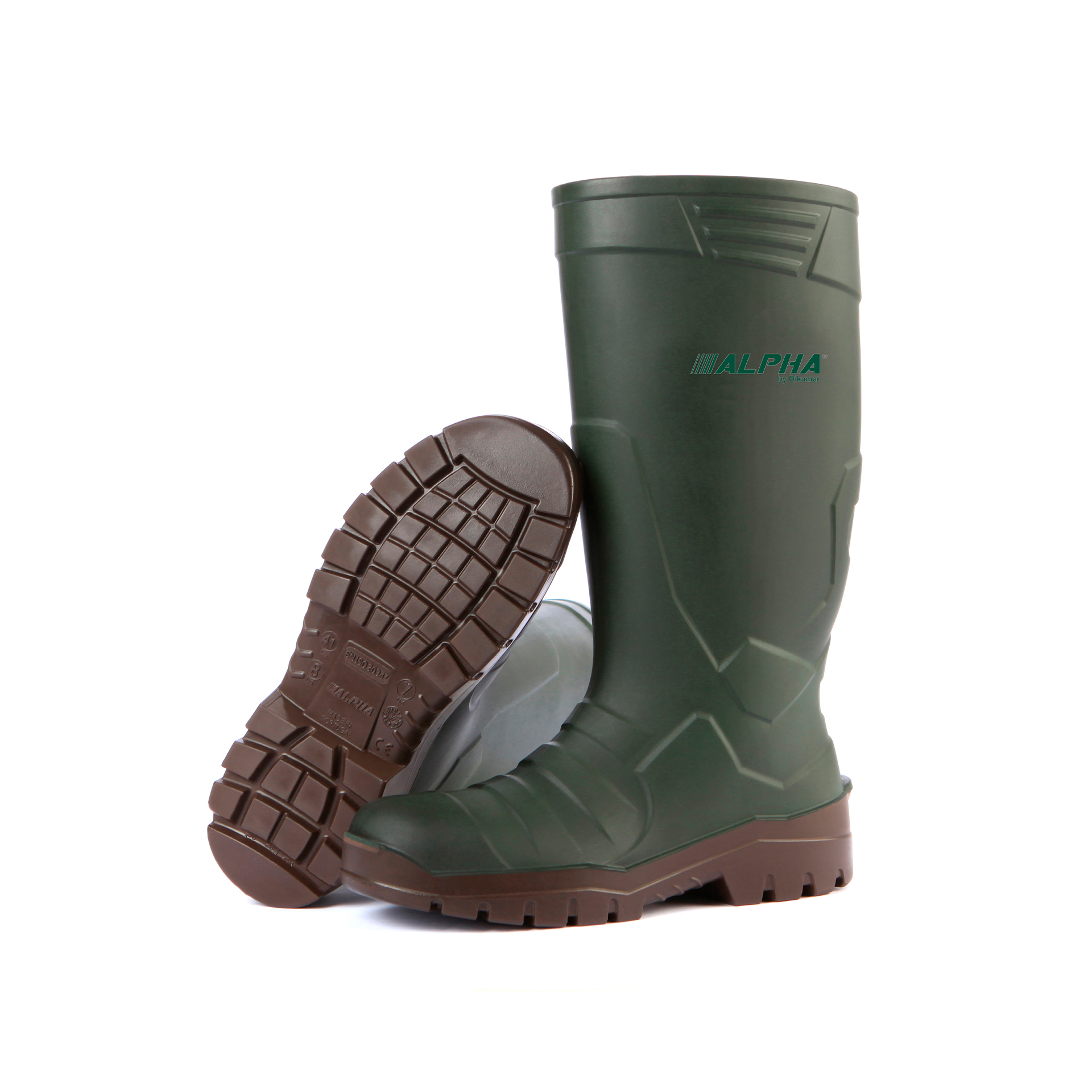 Galocha PU Alpha O4 Verde e Casanho N40 DIKAMAR