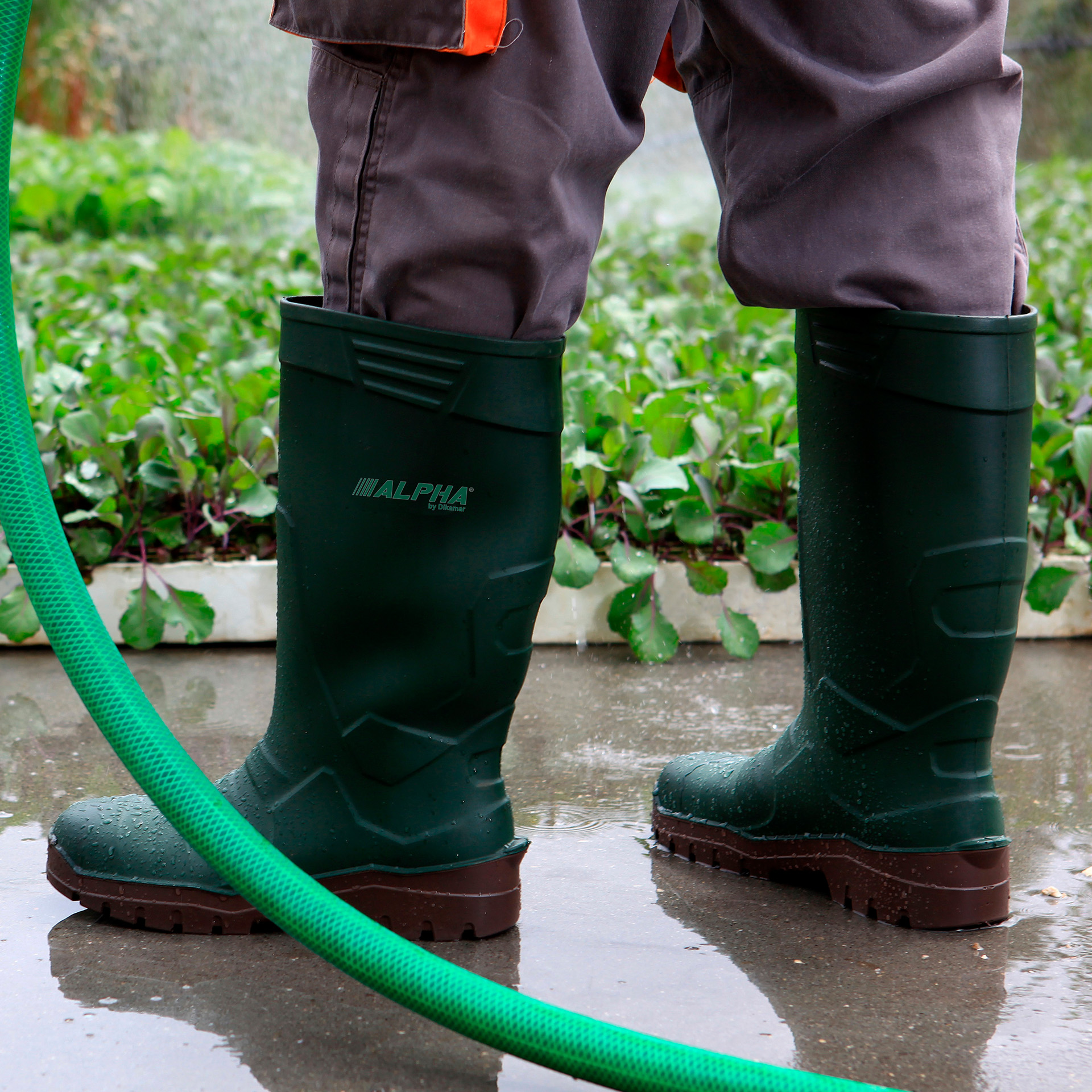 Galocha PU Alpha O4 Verde e Casanho N40 DIKAMAR