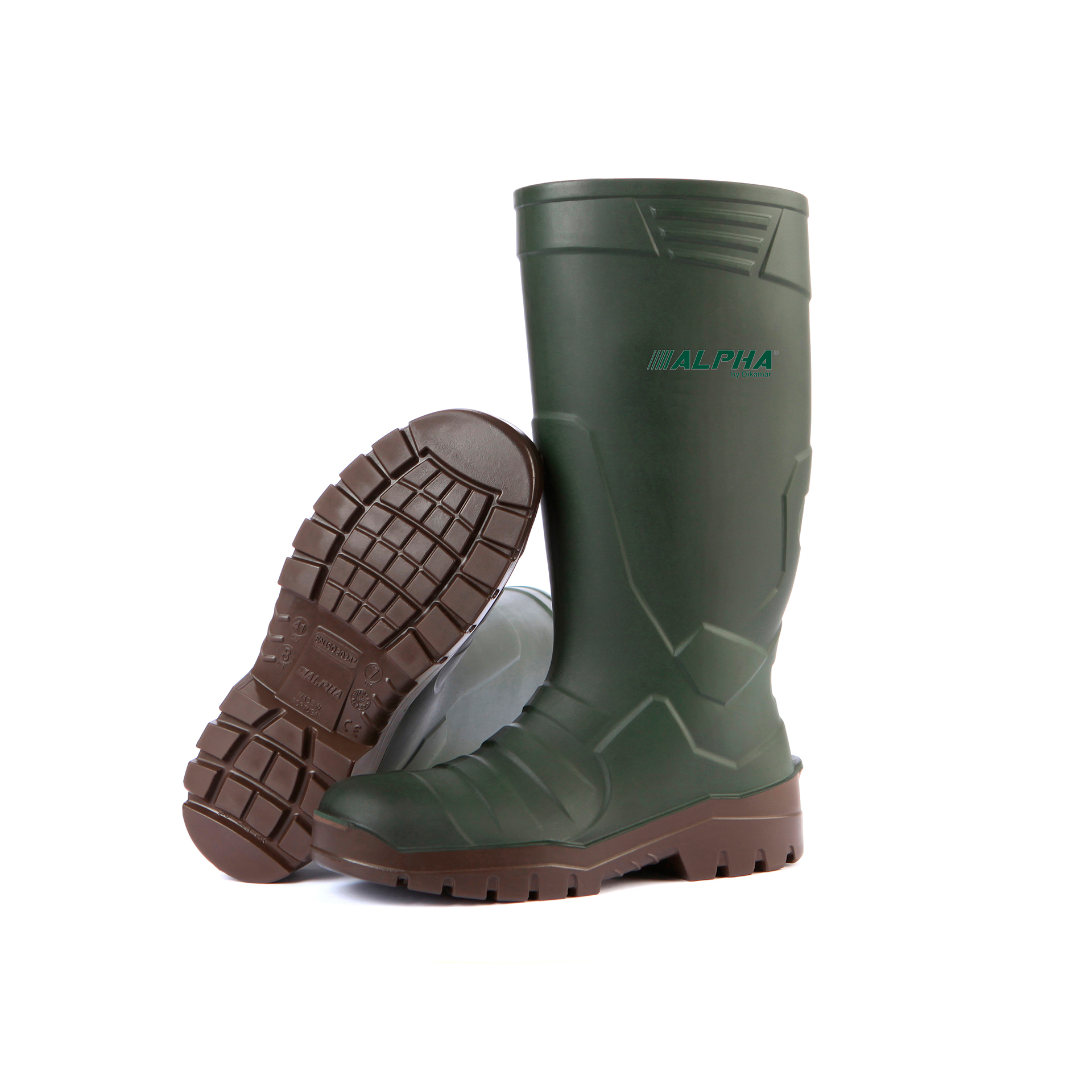 Galocha PU Alpha O4 Verde e Casanho N36 DIKAMAR