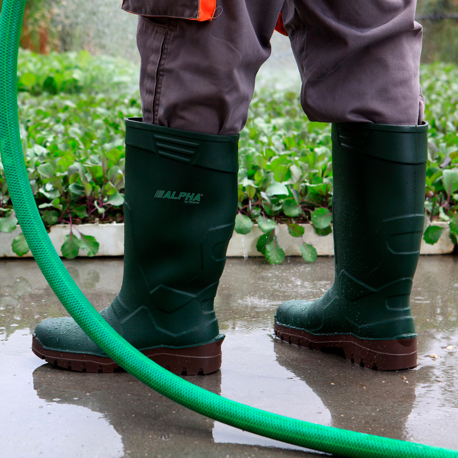 Galocha PU Alpha O4 Verde e Casanho N36 DIKAMAR