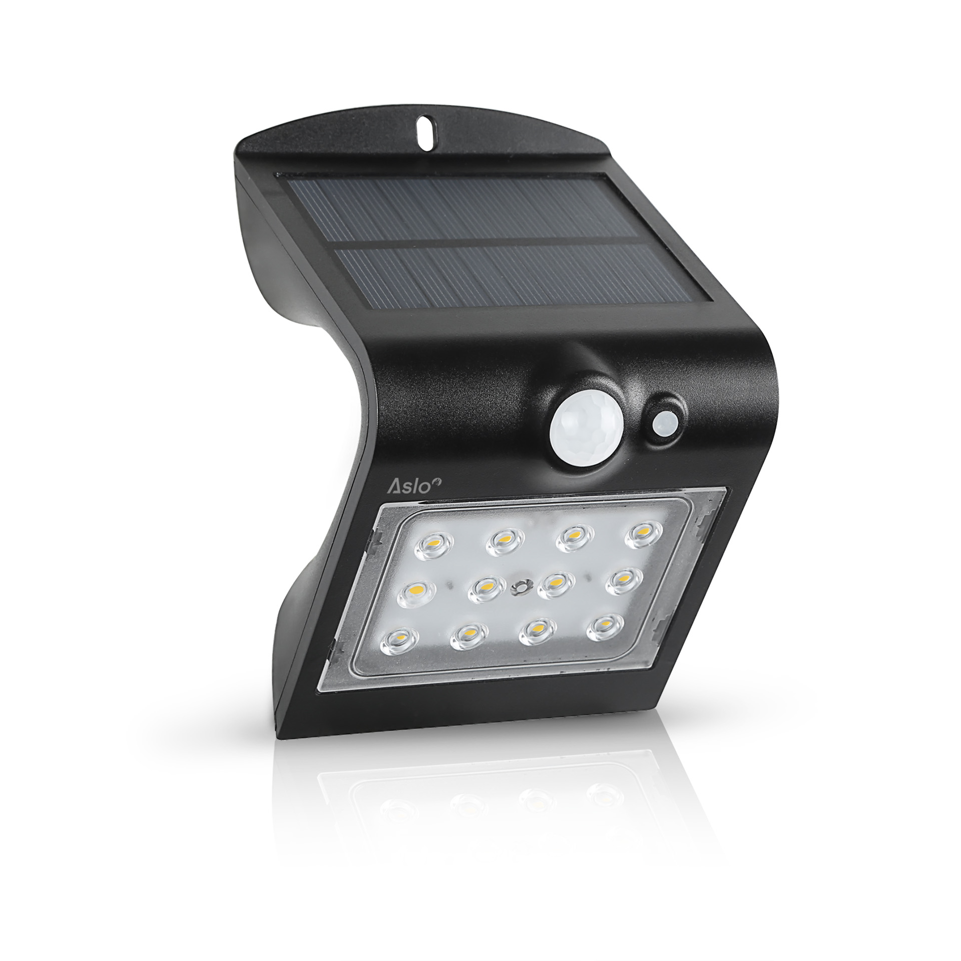 Aplique Led Solar Com Sensor 1.5W Preto ASLO