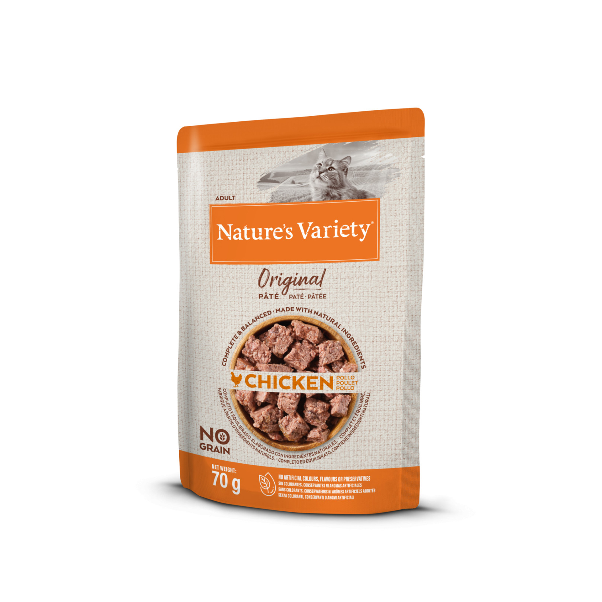 ALIMENTO HÚMIDO PARA GATO NGAIN FRANGO E PATO 70G