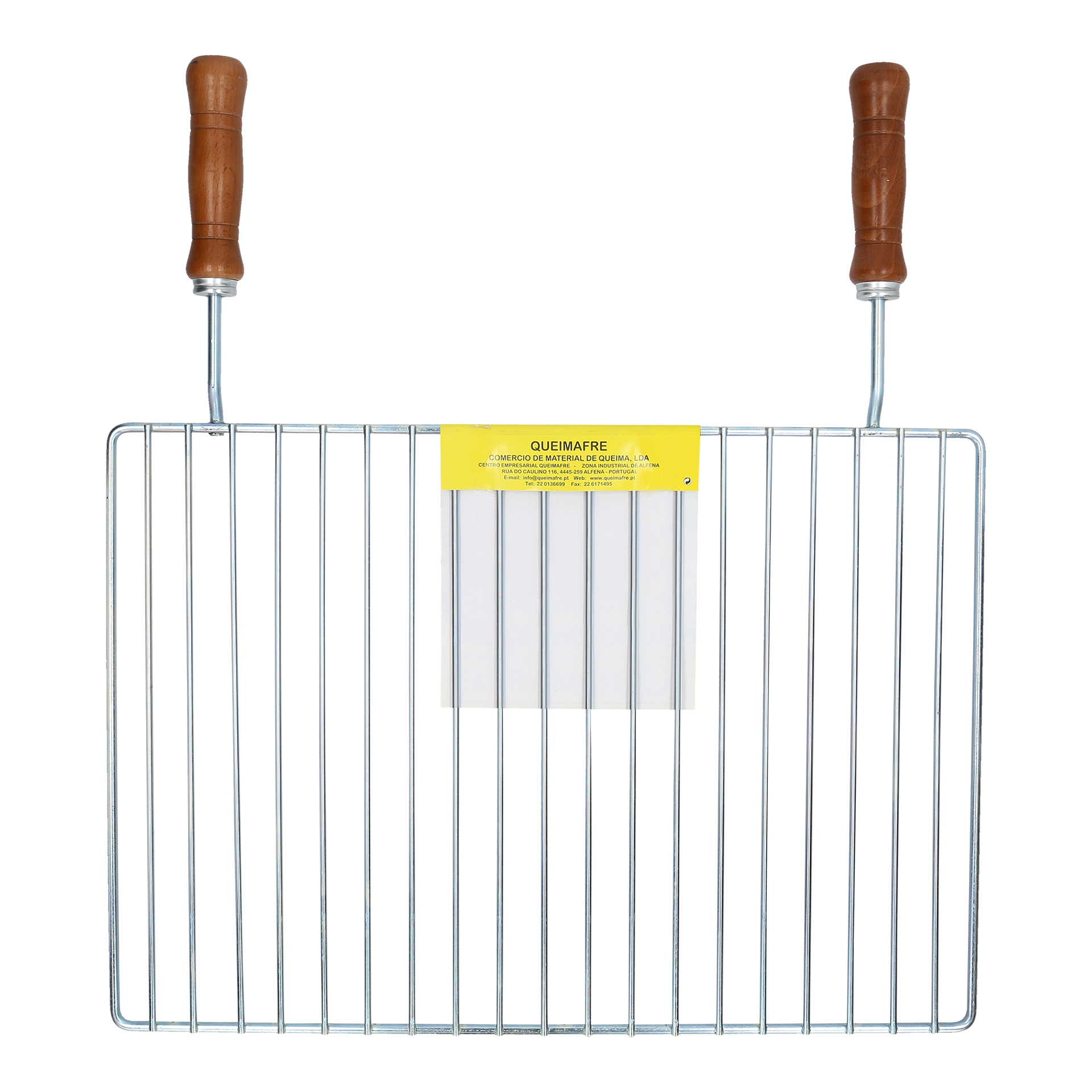 Grelha Churrasco Zinco Com 2 Pegas de Madeira 50X3