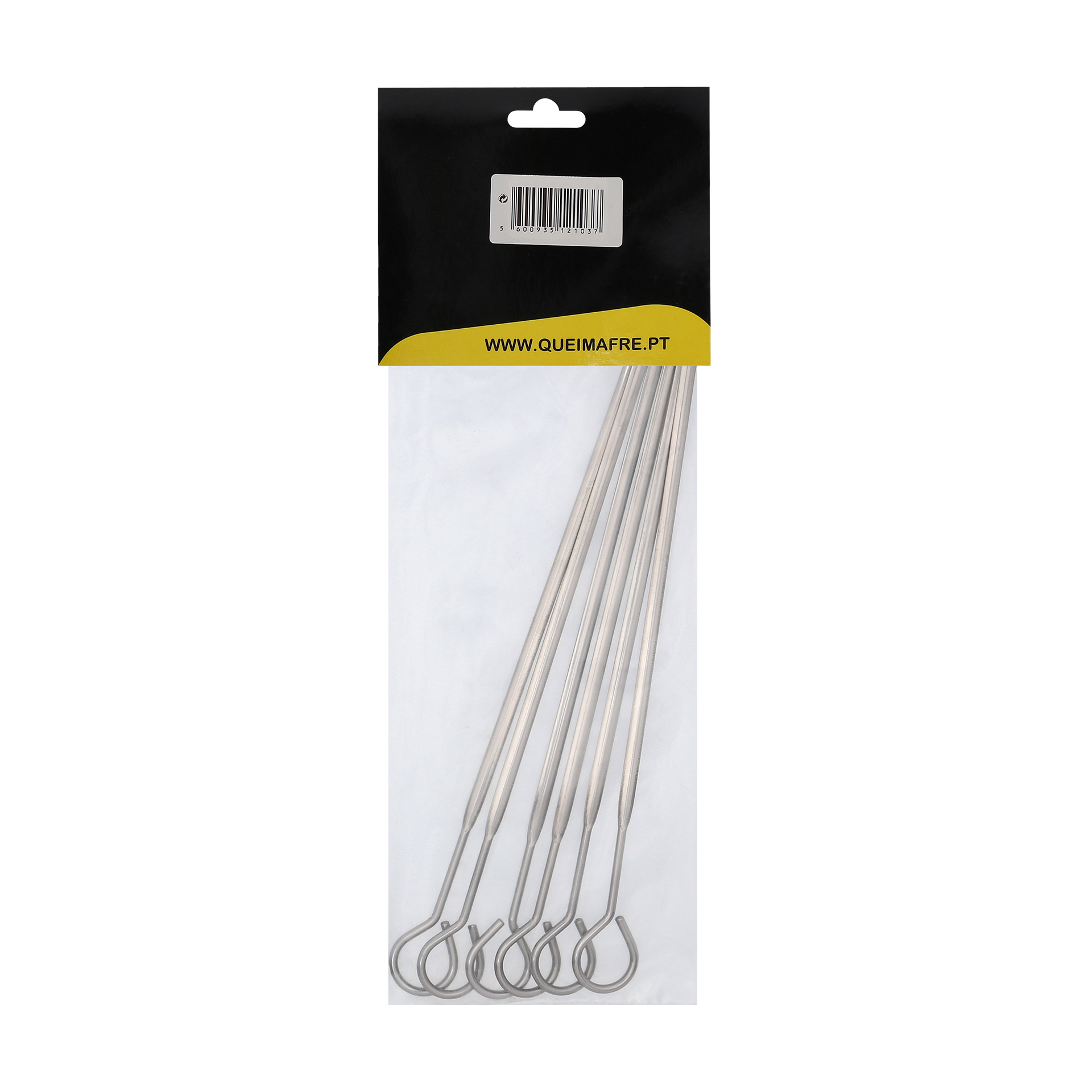 Espetos Inox Com Argola 40 CM 6 UN