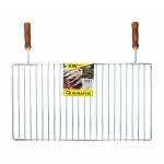 GRELHA COM PEGA DE MADEIRA 68X38 CM