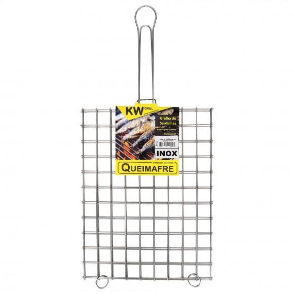 GRELHA QUADRCULADA INOX 40X30 CM