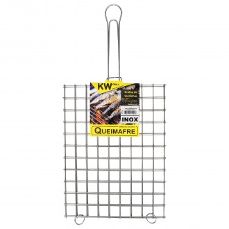 GRELHA QUADRCULADA INOX 40X30 CM