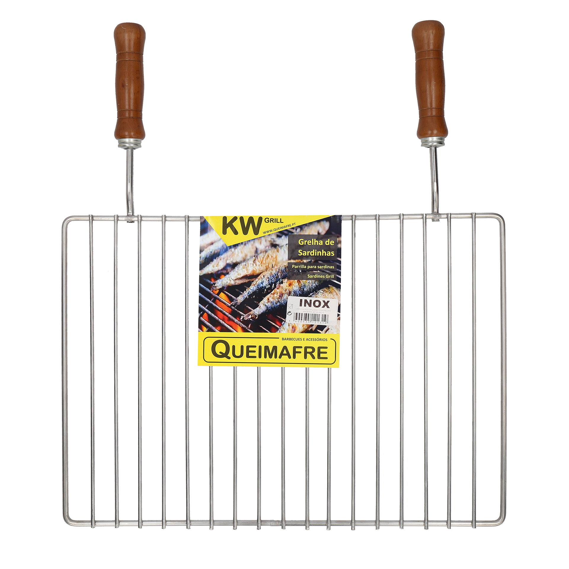 Grelha Churrasco Inox Com 2 Pegas 46X33 CM