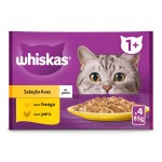 Alimento Húmido Para Gato 1+ Aves 4X85 G WHISKAS Alimento Húmido Para Gato 1+ Aves 4X85 G WHISKAS