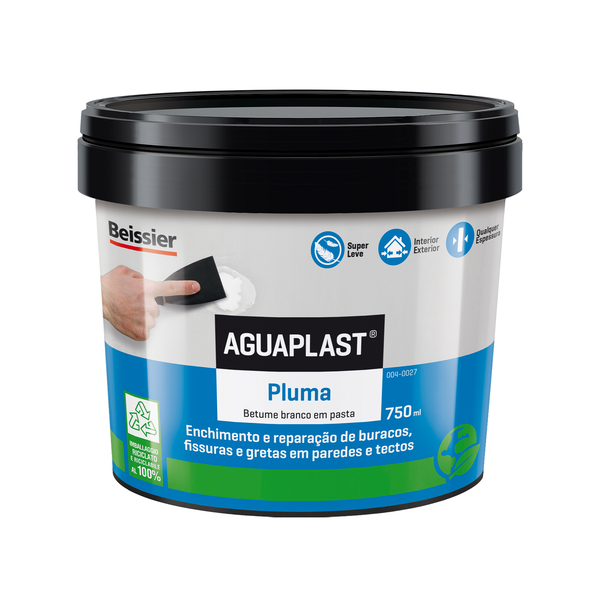 Massa em pasta Pluma 750ML AGUAPLAST