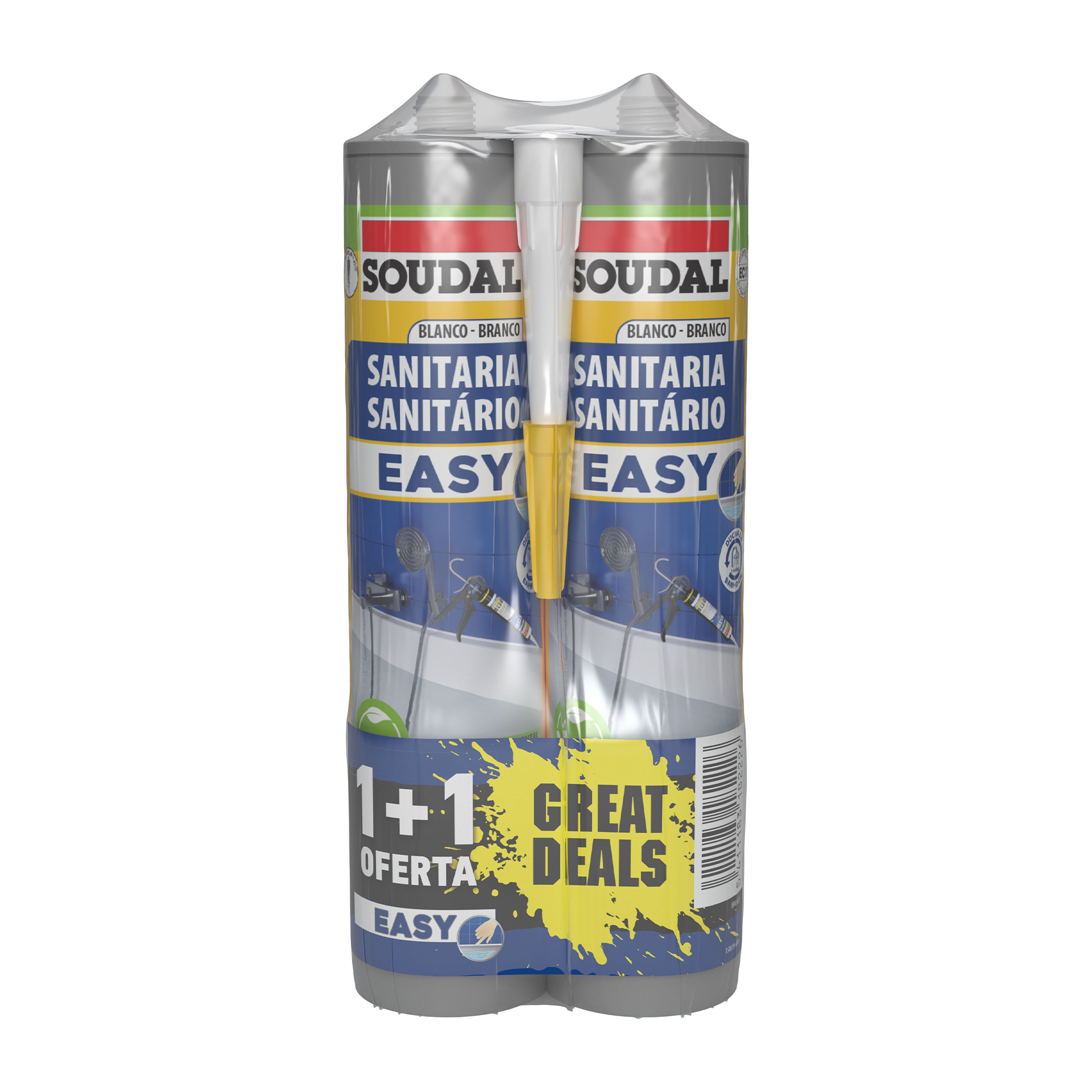 Silicone Sanit Easy Pack 2 UN 400 ML SOUDAL