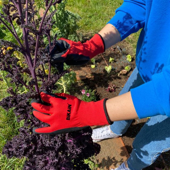 Luva De Jardim em Poliester e Latex Vermelha T7