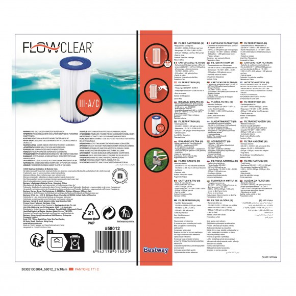 Cartucho III Para Filtro BESTWAY