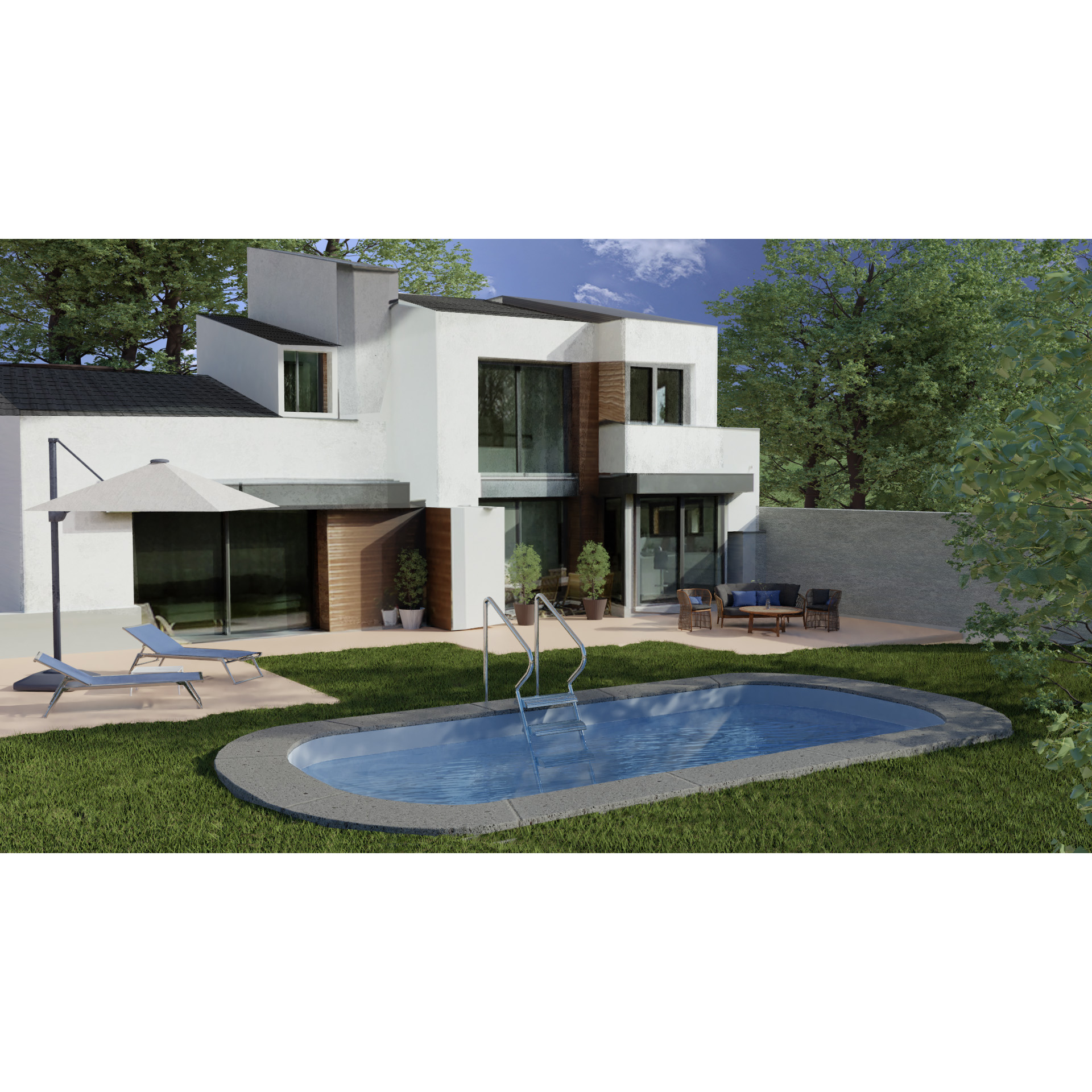 Piscina Enterrada MOOREA 500X300X150 CM GRE