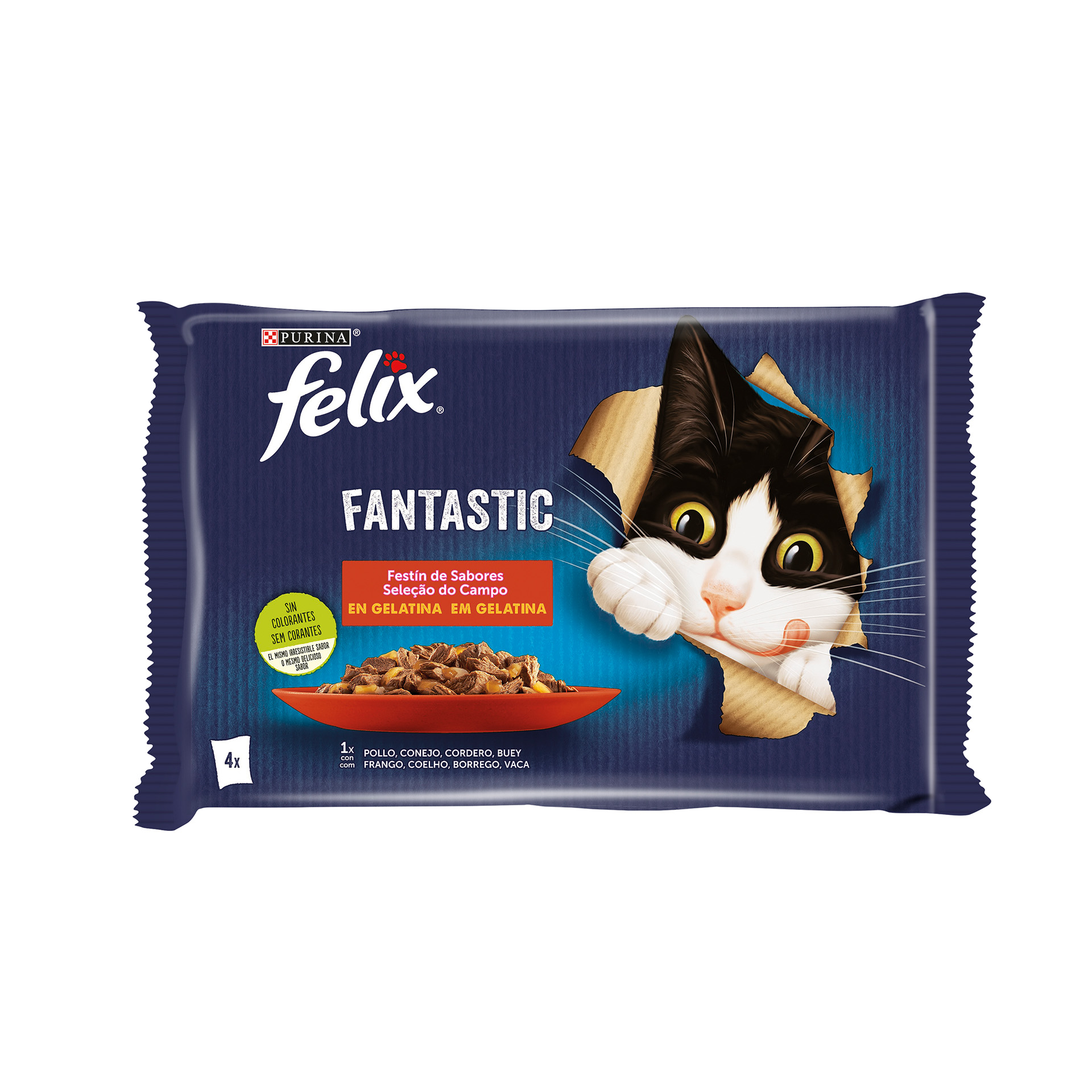Alimento Húmid Gat Fantastic Gelatina 4X85 G FELIX