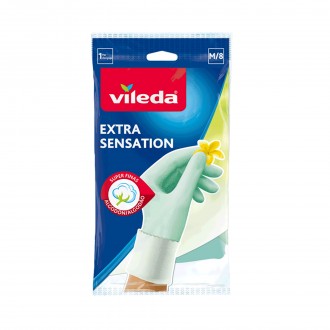 Luva Latex Interior Algodo Mdio/ Grande VILEDA
