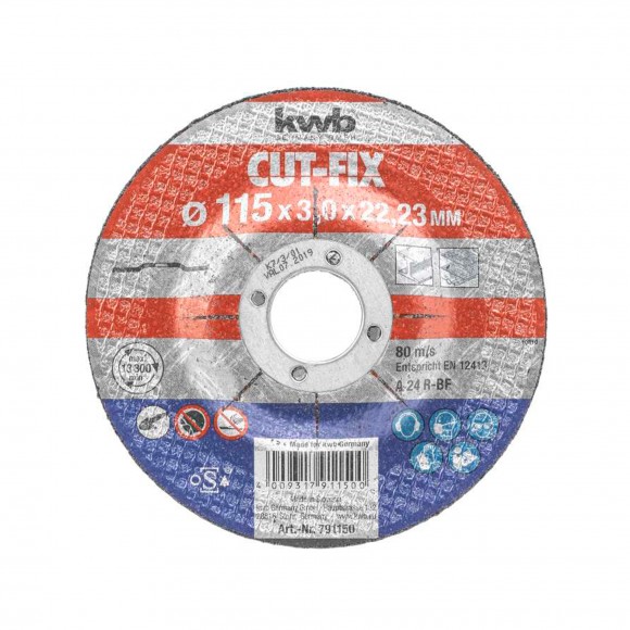 Disco corte CutFix metal 115X3X22 KWB