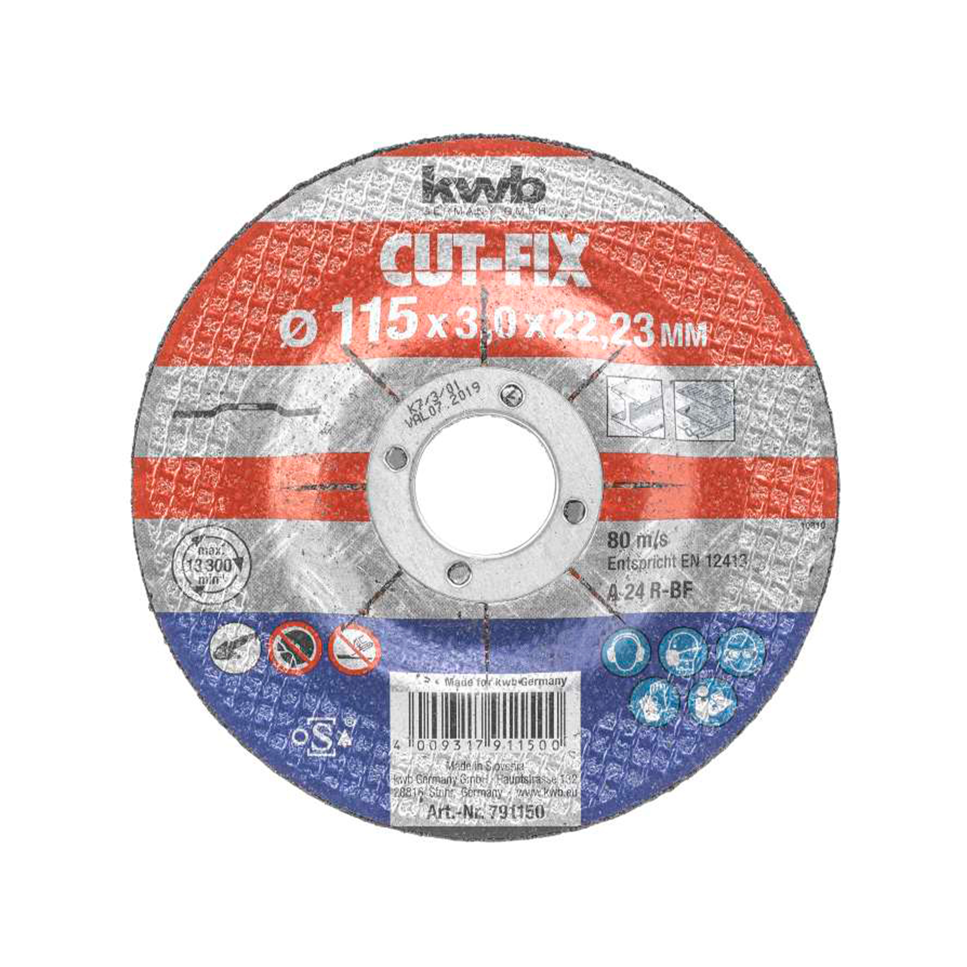 Disco corte CutFix metal 115X3X22 KWB