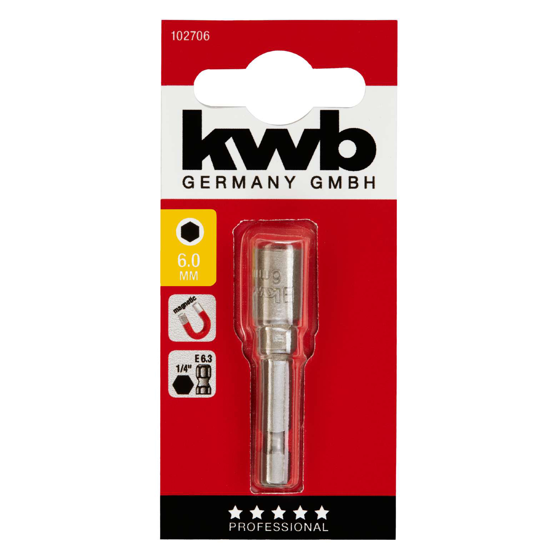 Casquilho magnético 6MM E6.3 KWB
