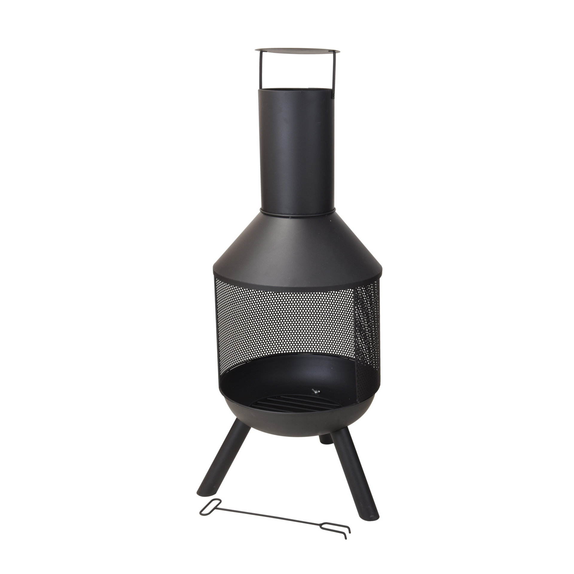 Braseiro Exterior preto 44,5X44,5X116cm