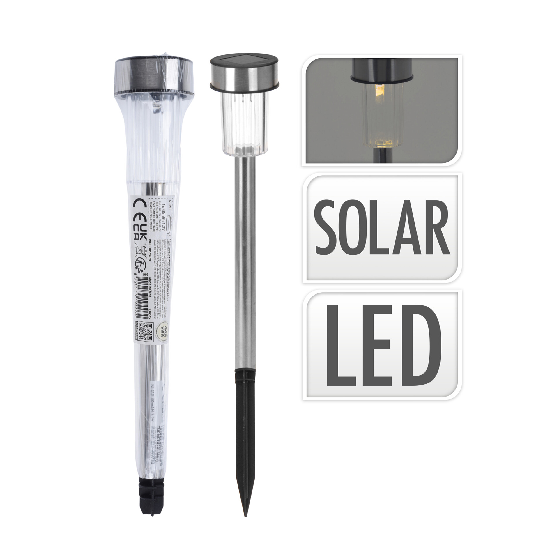 Estaca Solar Aço 33 CM PROGARDEN