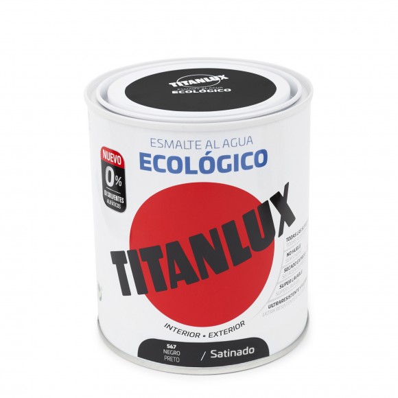 Esmalte ecol�gico satinado preto 750ML TITANLUX