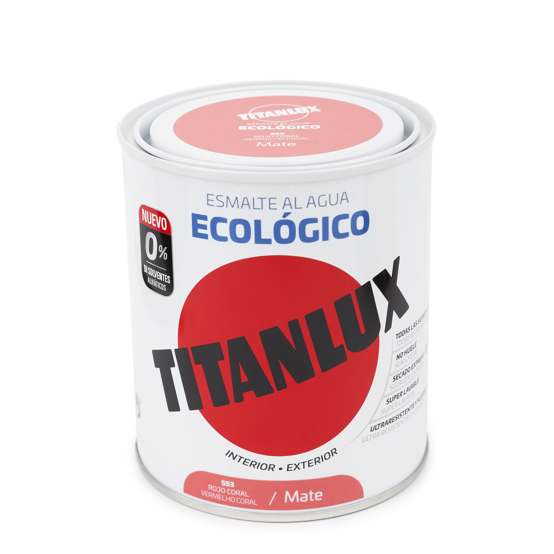 Esmalte ecológico sat verm coral 750ML TITANLUX