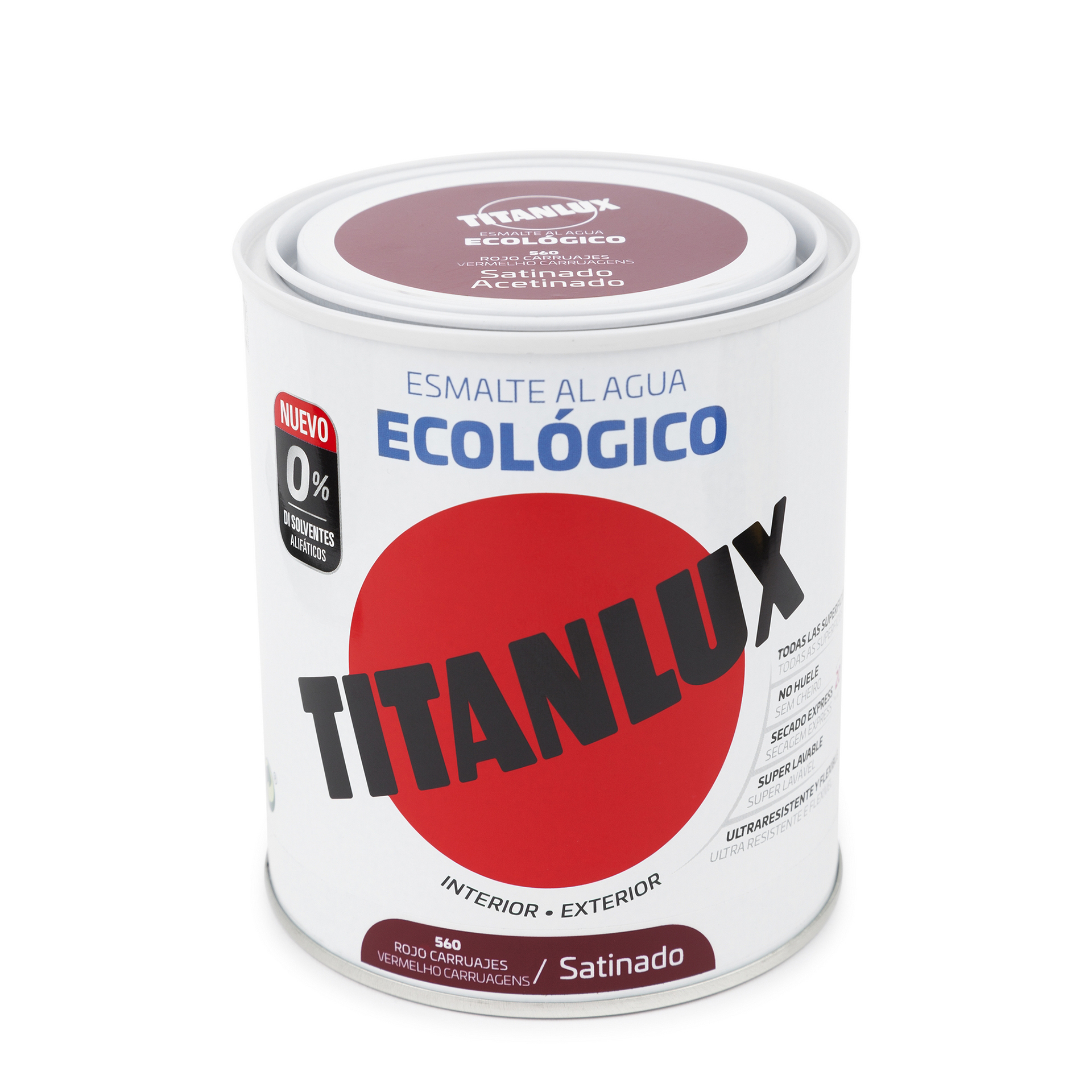 Esmalte ecológico sat verm carr 750ML TITANLUX