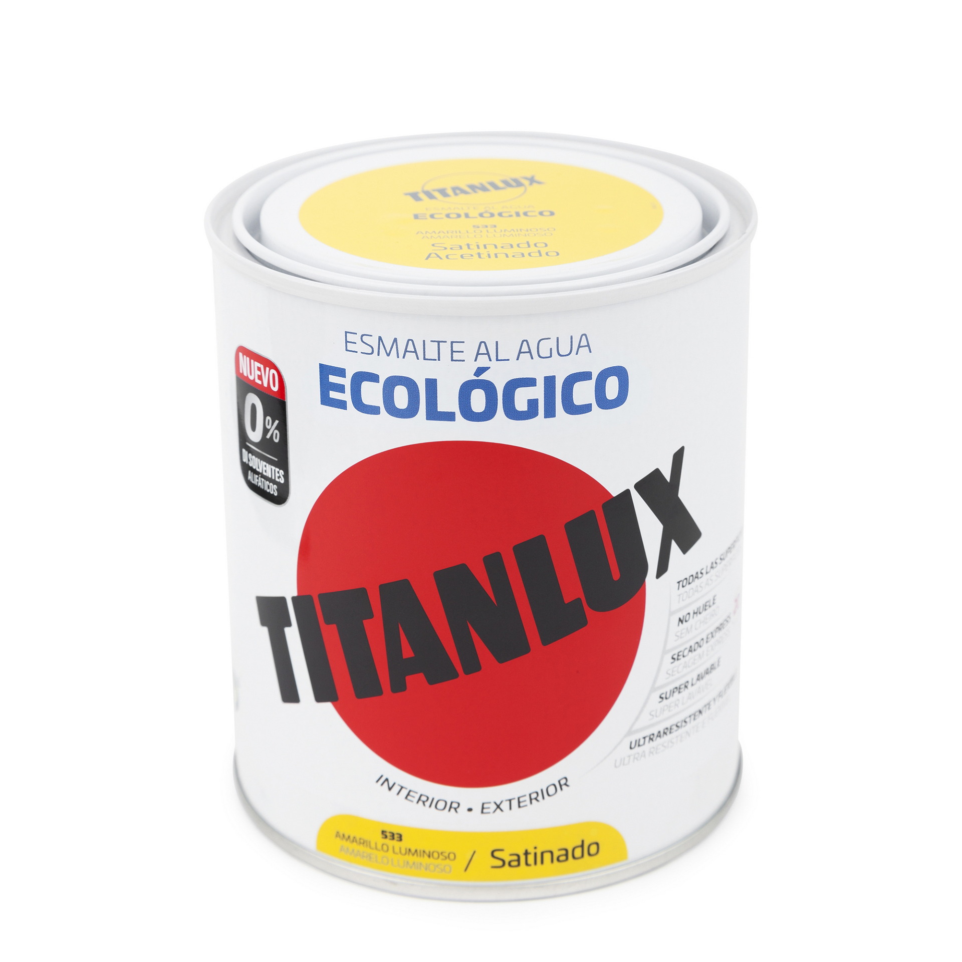 Esmalte ecológico satinado amarelo 750ML TITANLUX