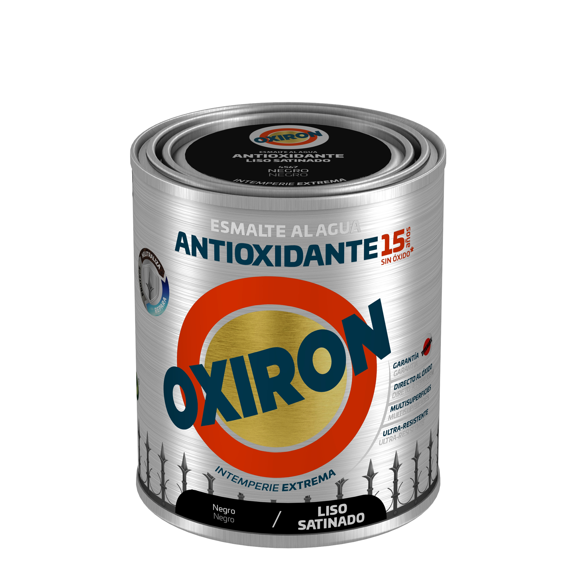 Esmalte direto ferr liso sat preto 750ML OXIRON