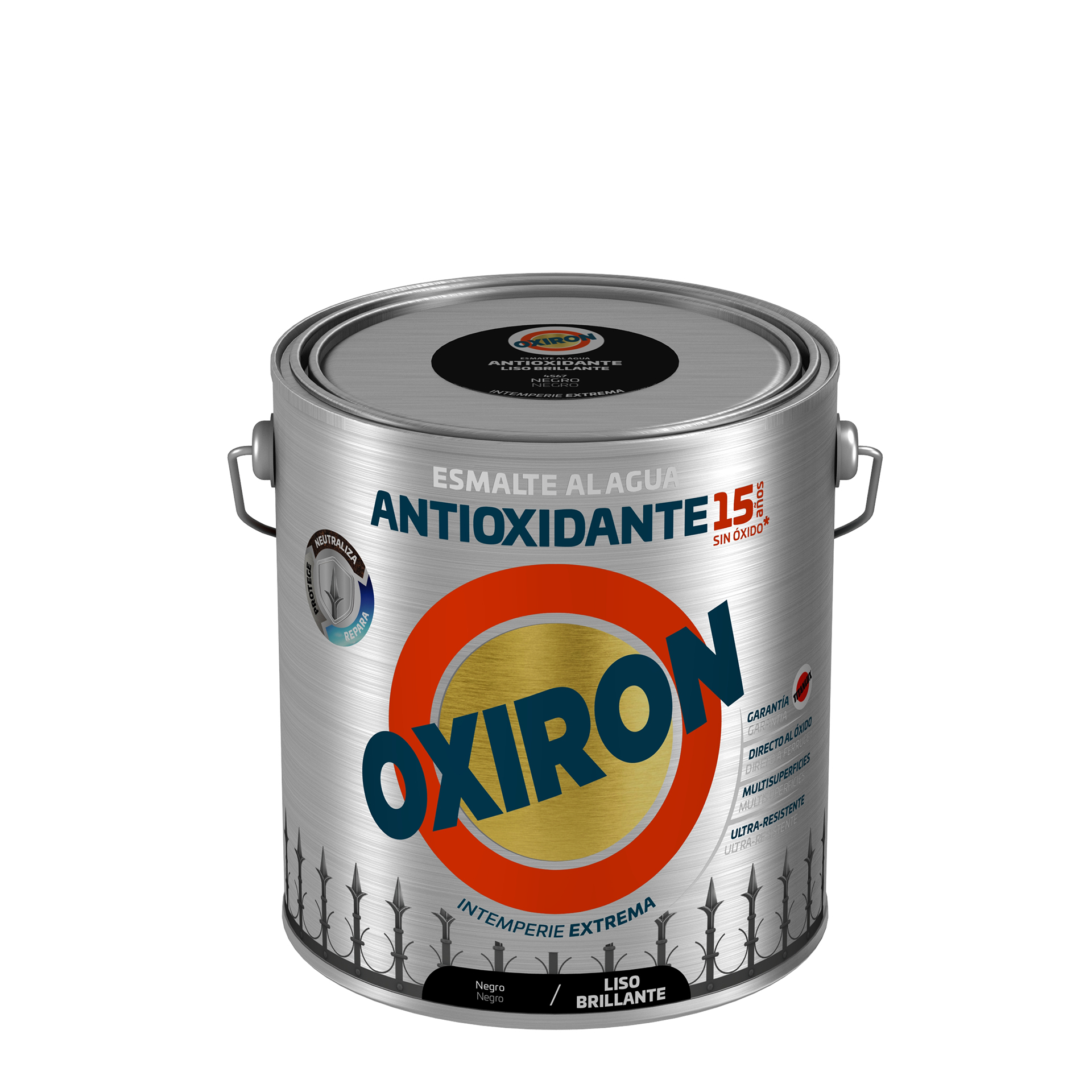 Esmalte direto ferr liso brilh preto 250ML OXIRON