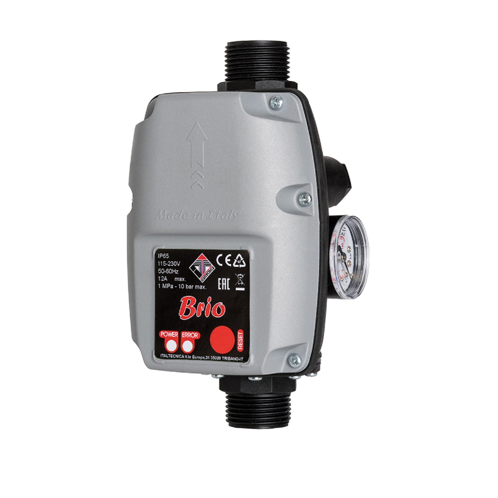 Pressostato Automático Brio Com Manómetro ITALTECN