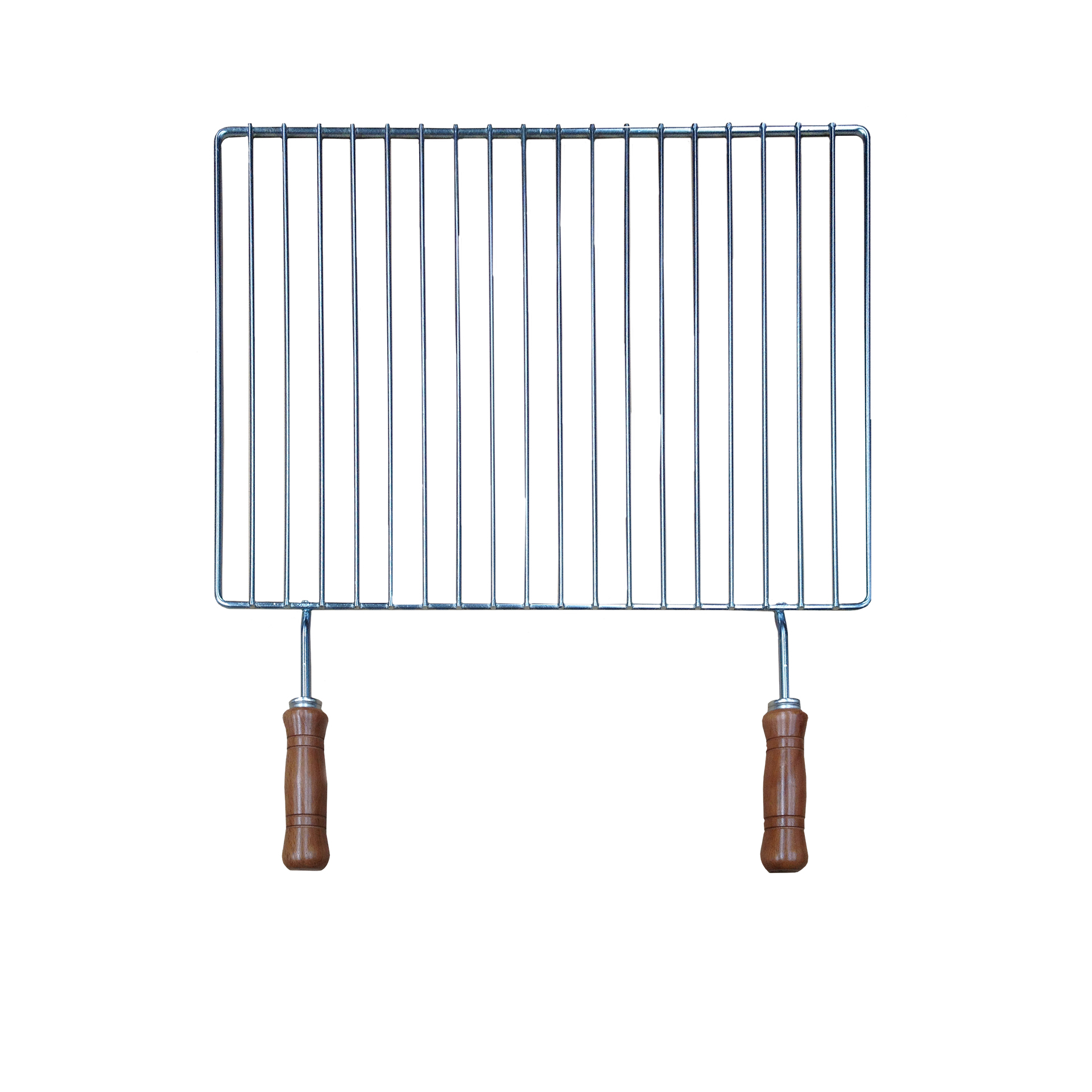 Grelha Churrasco Zinco Com 2 Pegas de Madeira 58X3