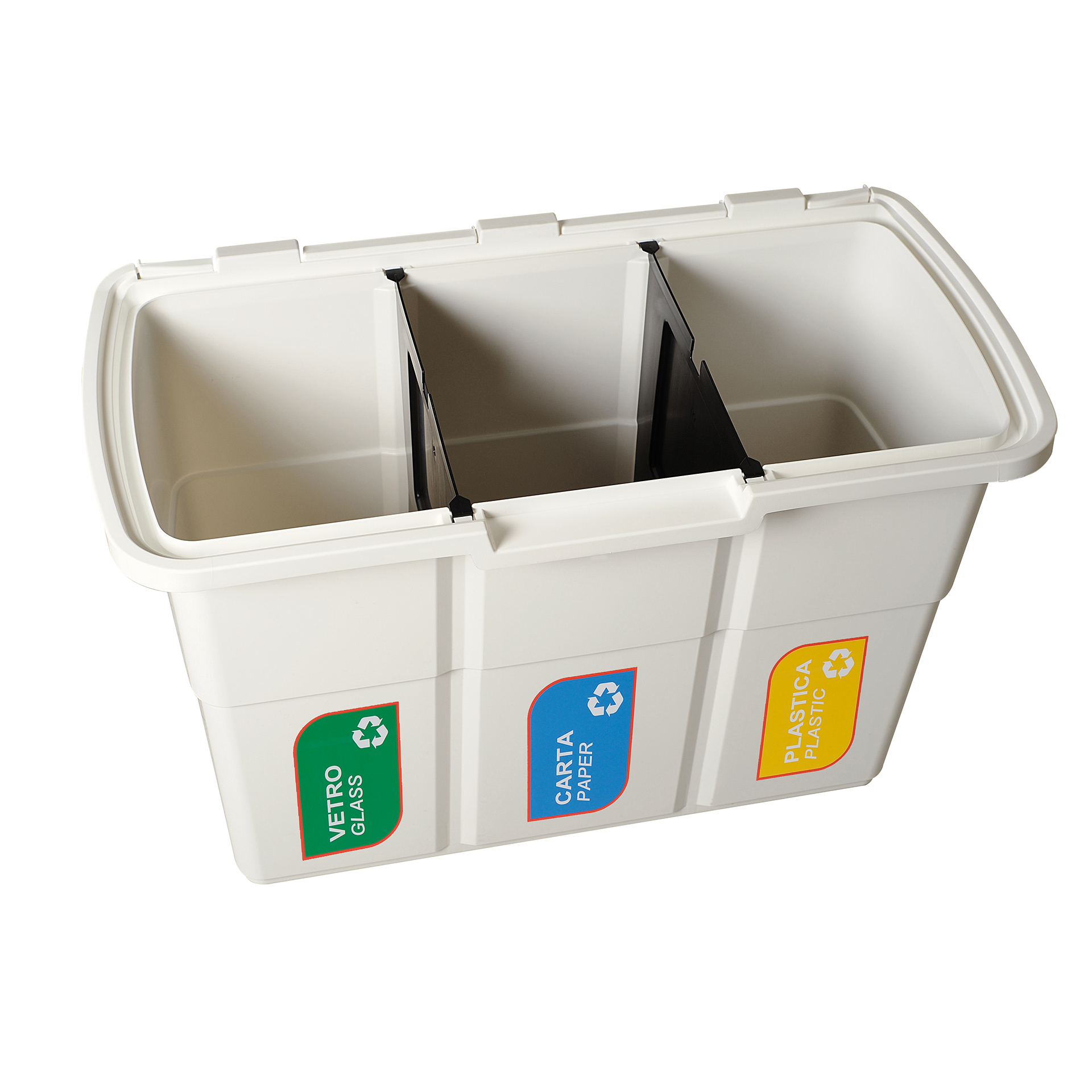 Balde Ecoponto Branco 3 Divisórias 25 L DEA HOME