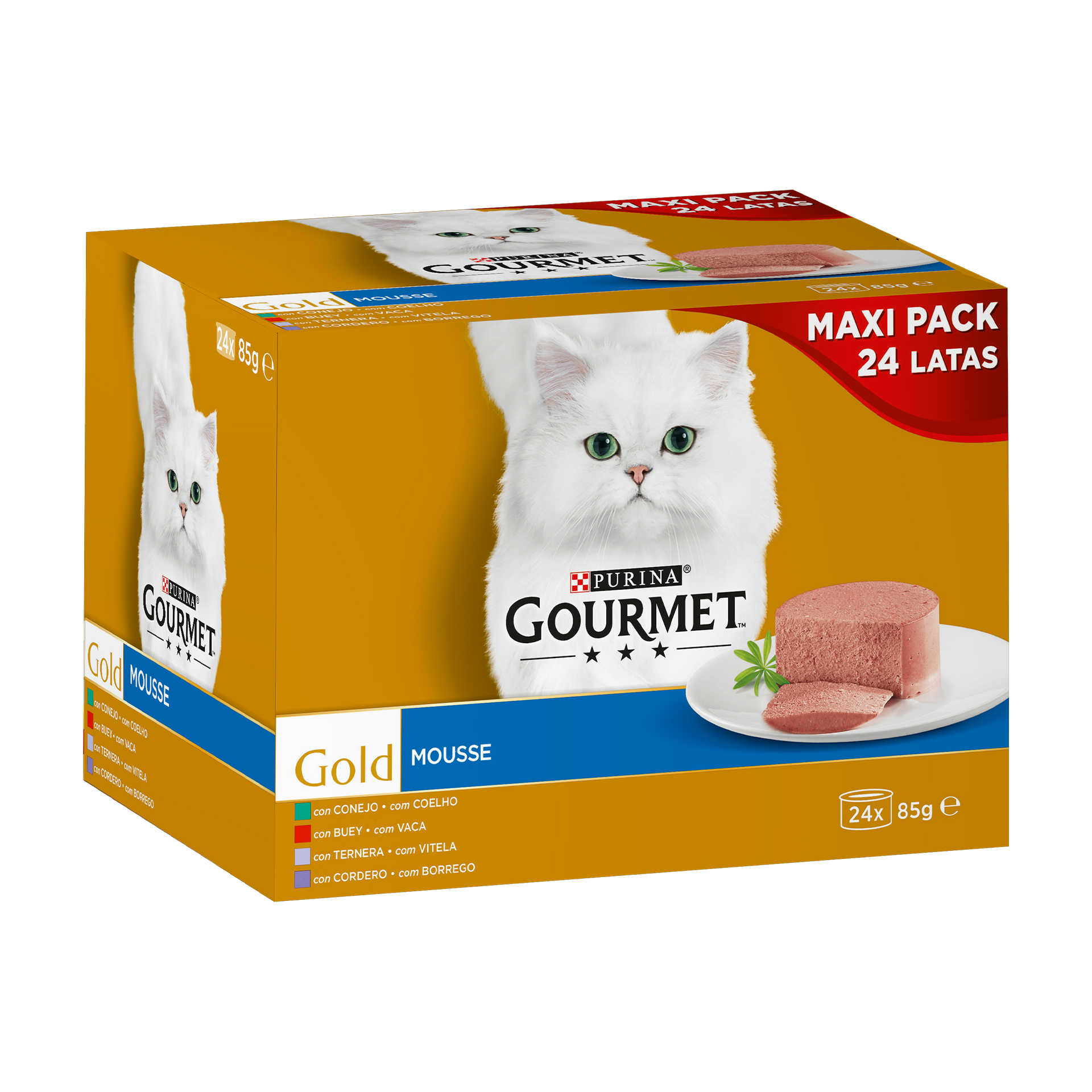 AL GATO VAC/ COELH/VITL/BRRG 24X85 G GOURMET GOLD