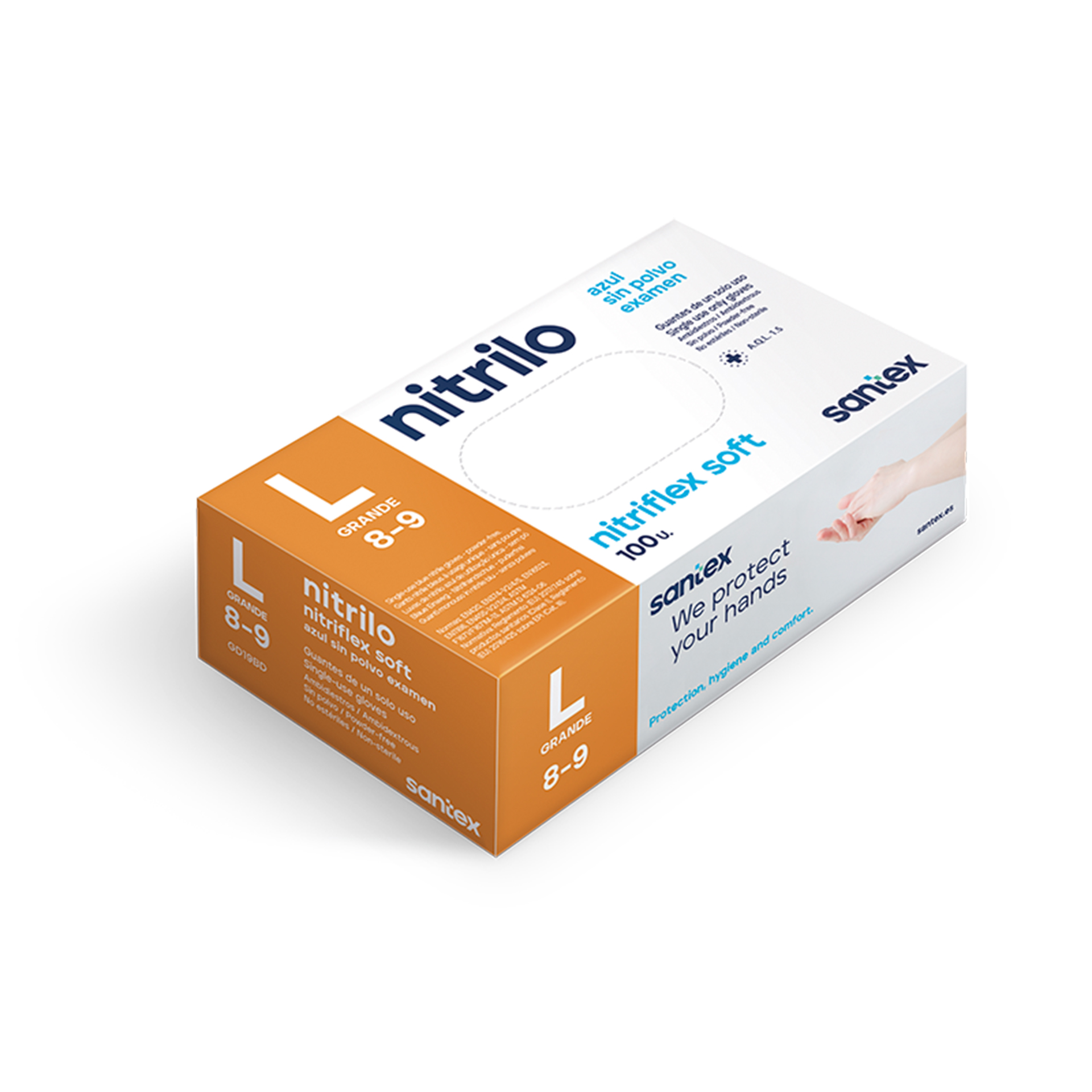 Luva Prot Nitril Descartável L 100Un