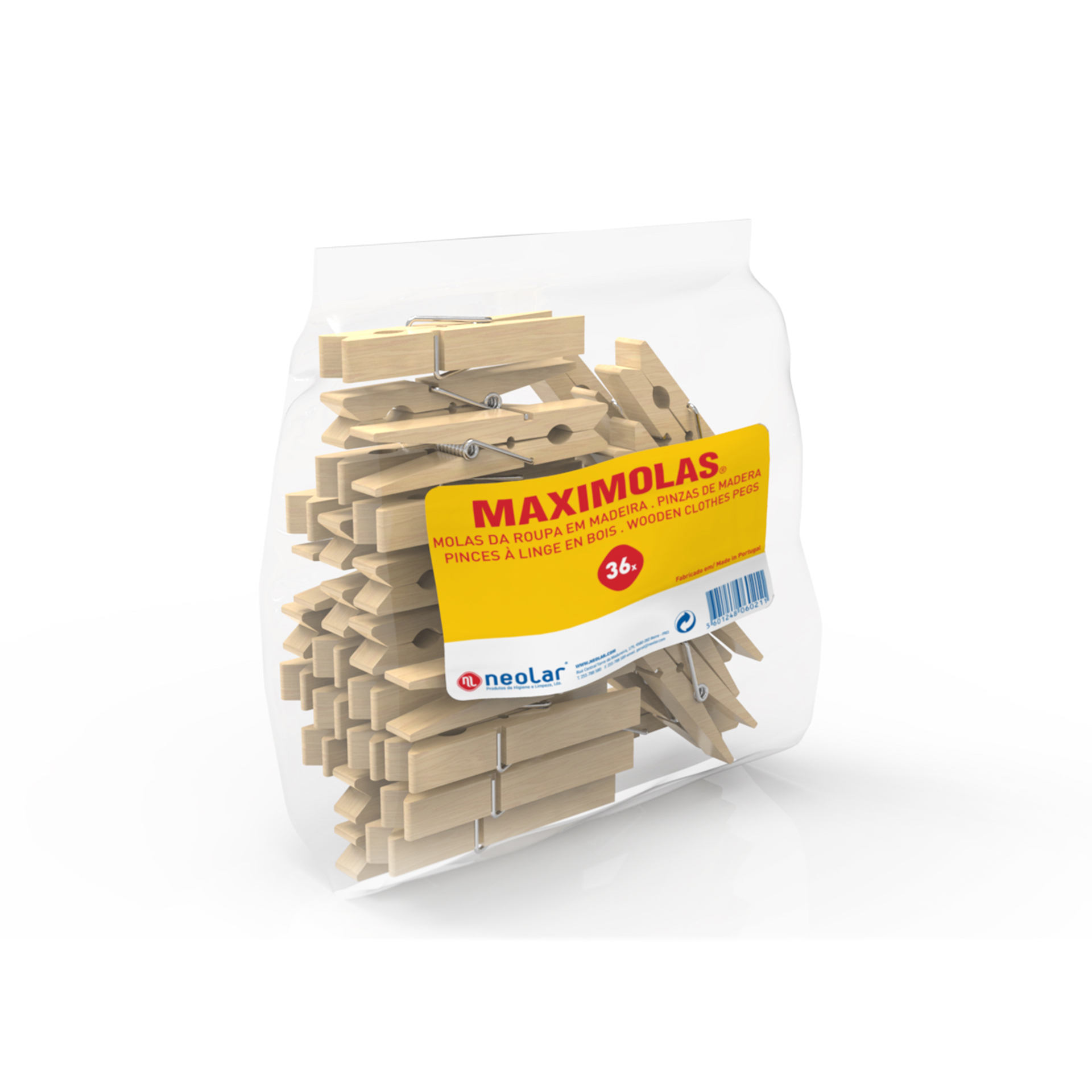Molas Madeira Para Roupa 36 UN MAXIMOLAS