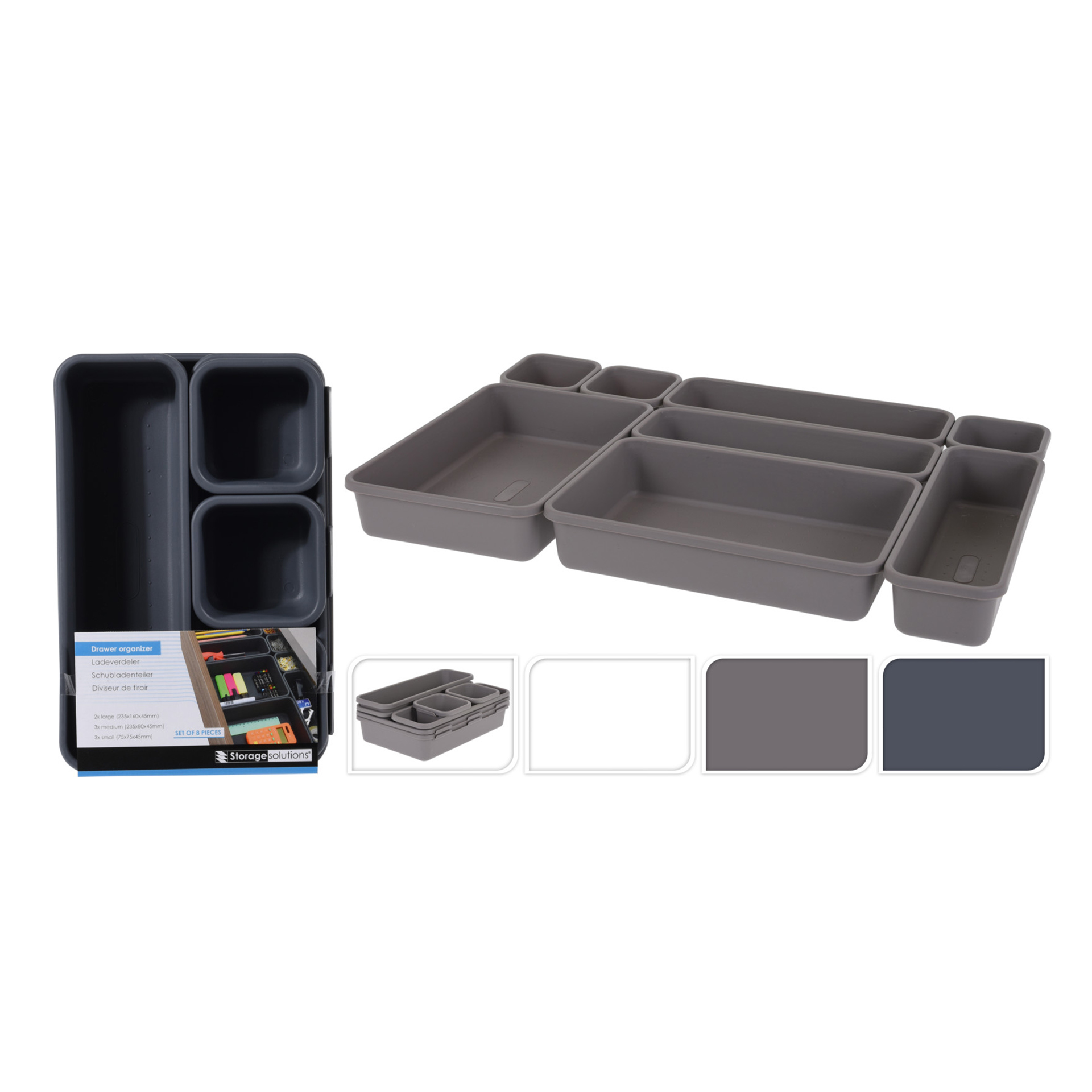 CONJUNTO ORGANIZADOR CAIXAS PLÁSTICO 8 UN