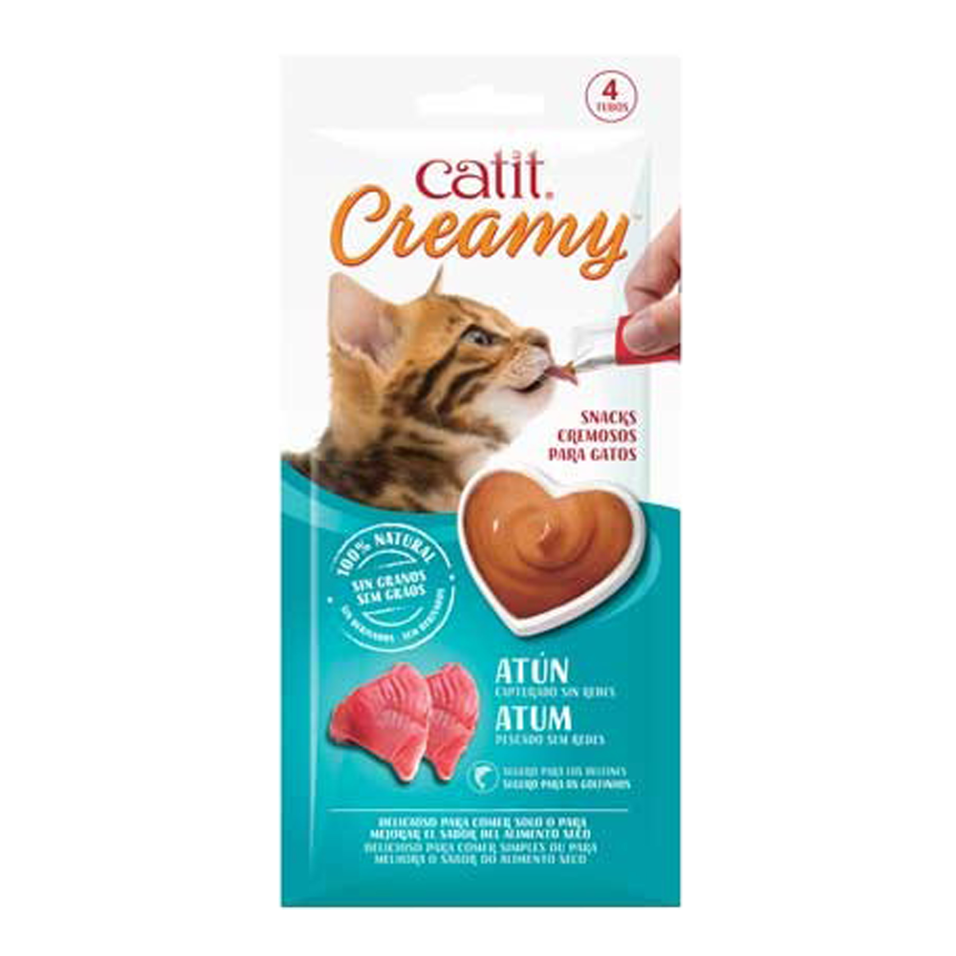 Alimento Húmido Para Gato Cream Atum 4X10 G CATIT