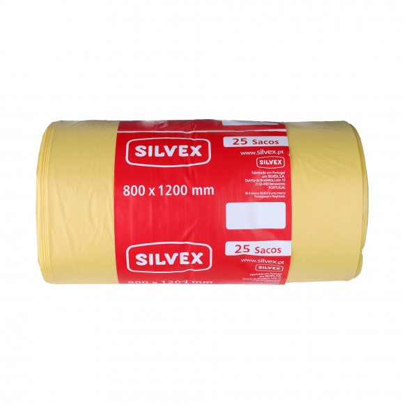 Saco Lixo 25 UN Amarelo 130 L SILVEX