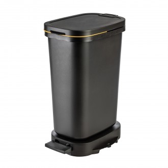 CAIXOTE LIXO RECICLA PRETO E AMARELO 20 L
