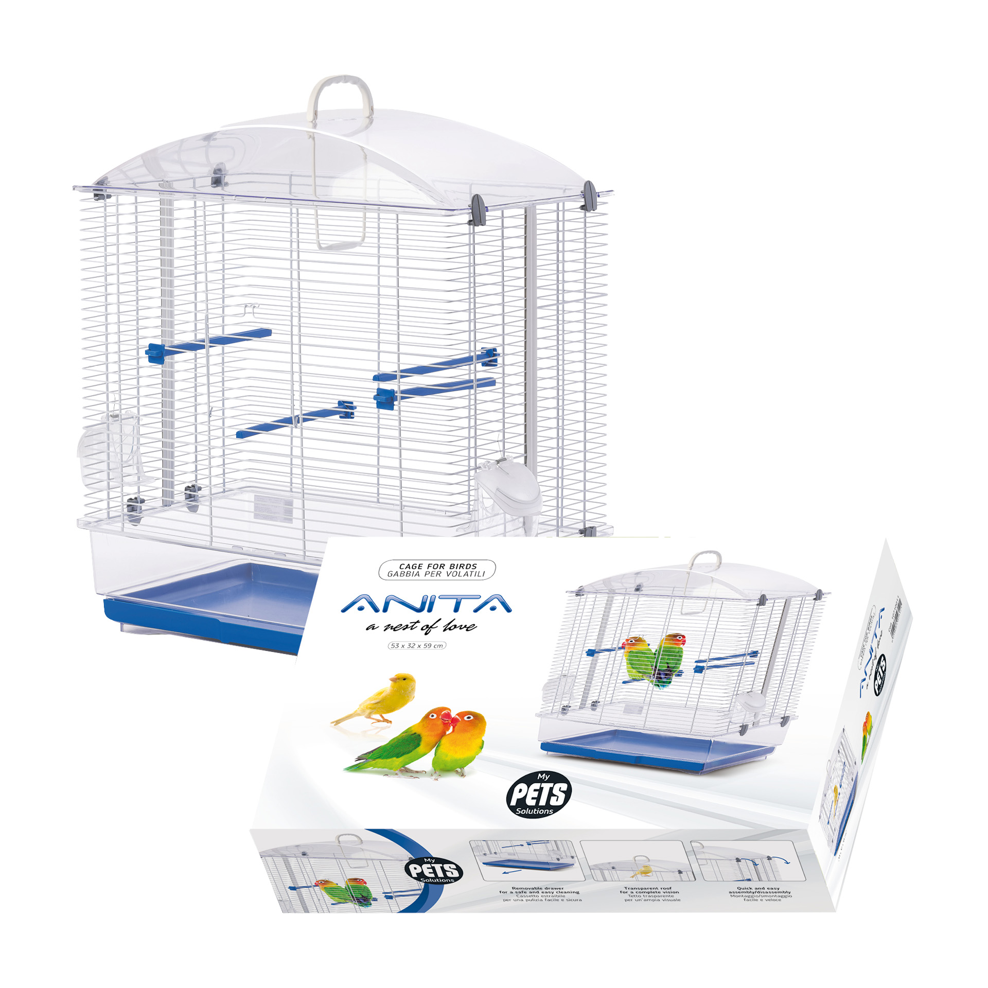 Gaiola P/Pássaros Anita 53X32X53 CM FOP