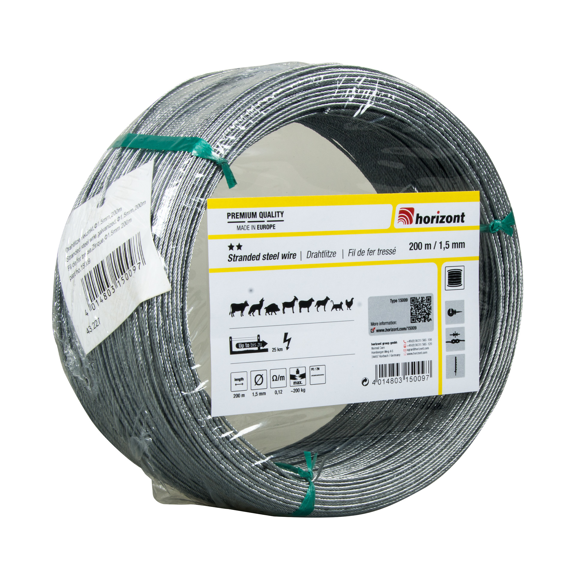 Cabo Galvanizado 1,50 MMx200 M HORIZONT