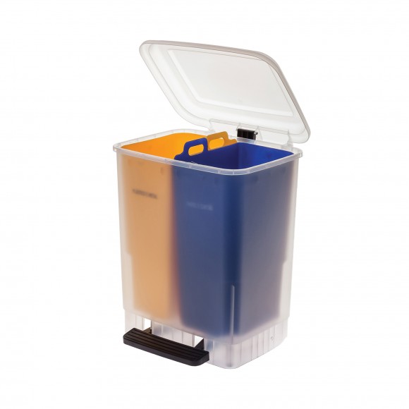 CAIXOTE LIXO ECO AZUL E AMARELO 20 L