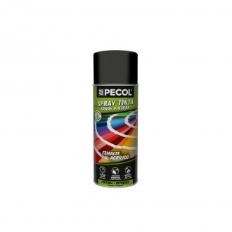 Pintura Spray Preto Brilhante 9005G PECOL 400ML