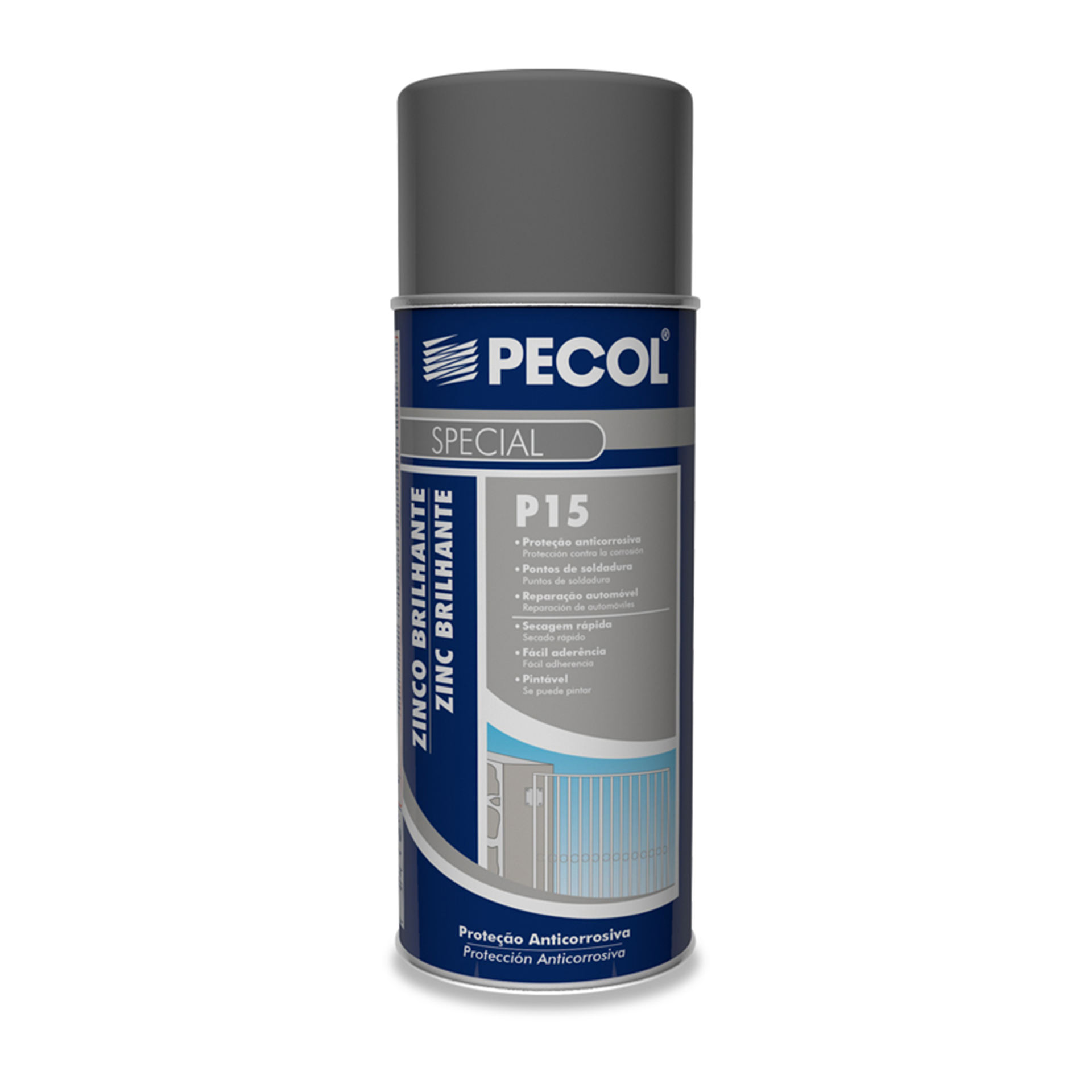Pintura Spray Zinco Brilhante PECOL